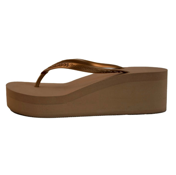 Tan wedge flip sales flops