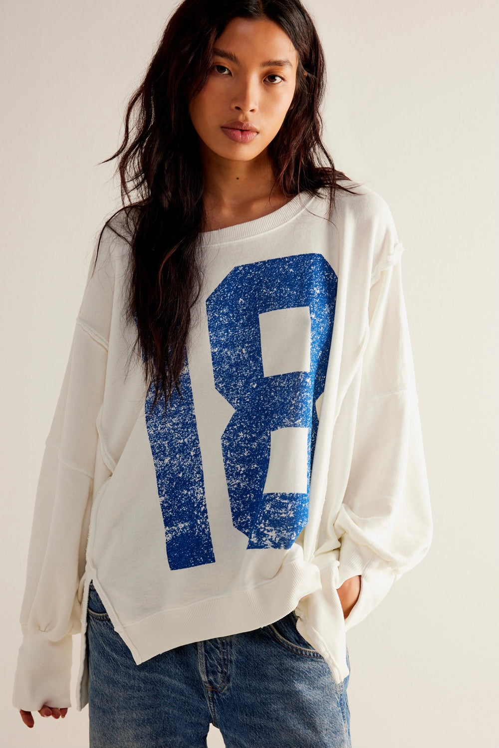 Free people white sweatshirt best sale