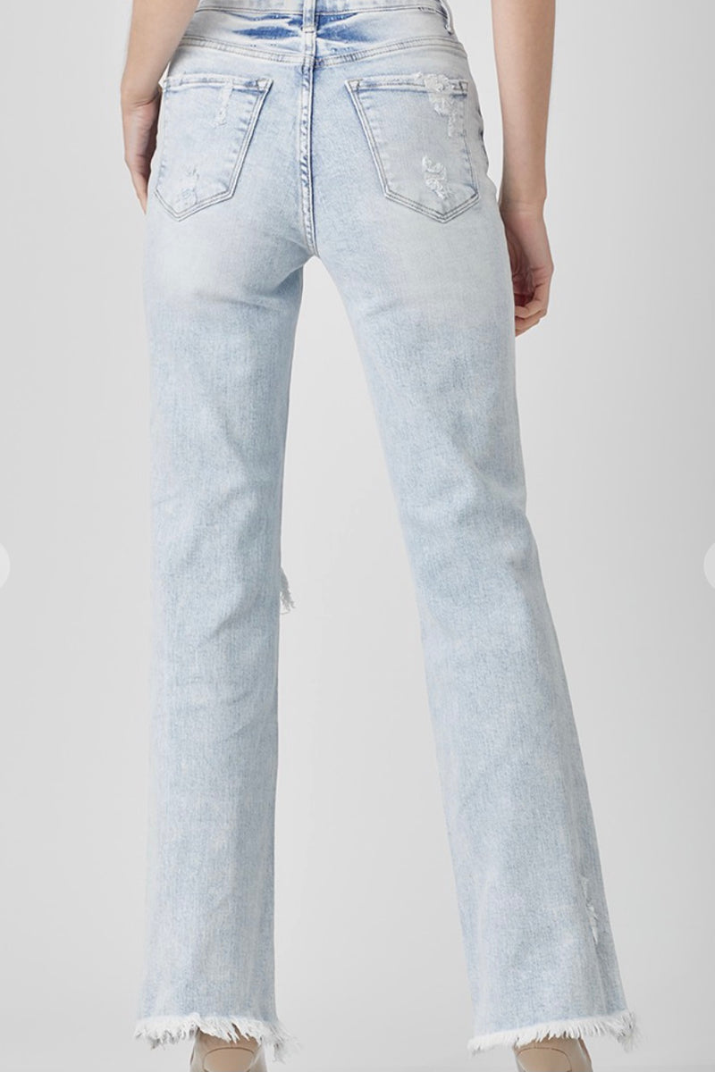 Plus Size High Rise Pull-On Acid Wash Jeans