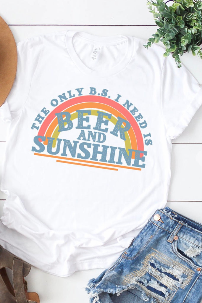 The only BS I need is beer and sunshine T-shirt - Size 3X – Aqua