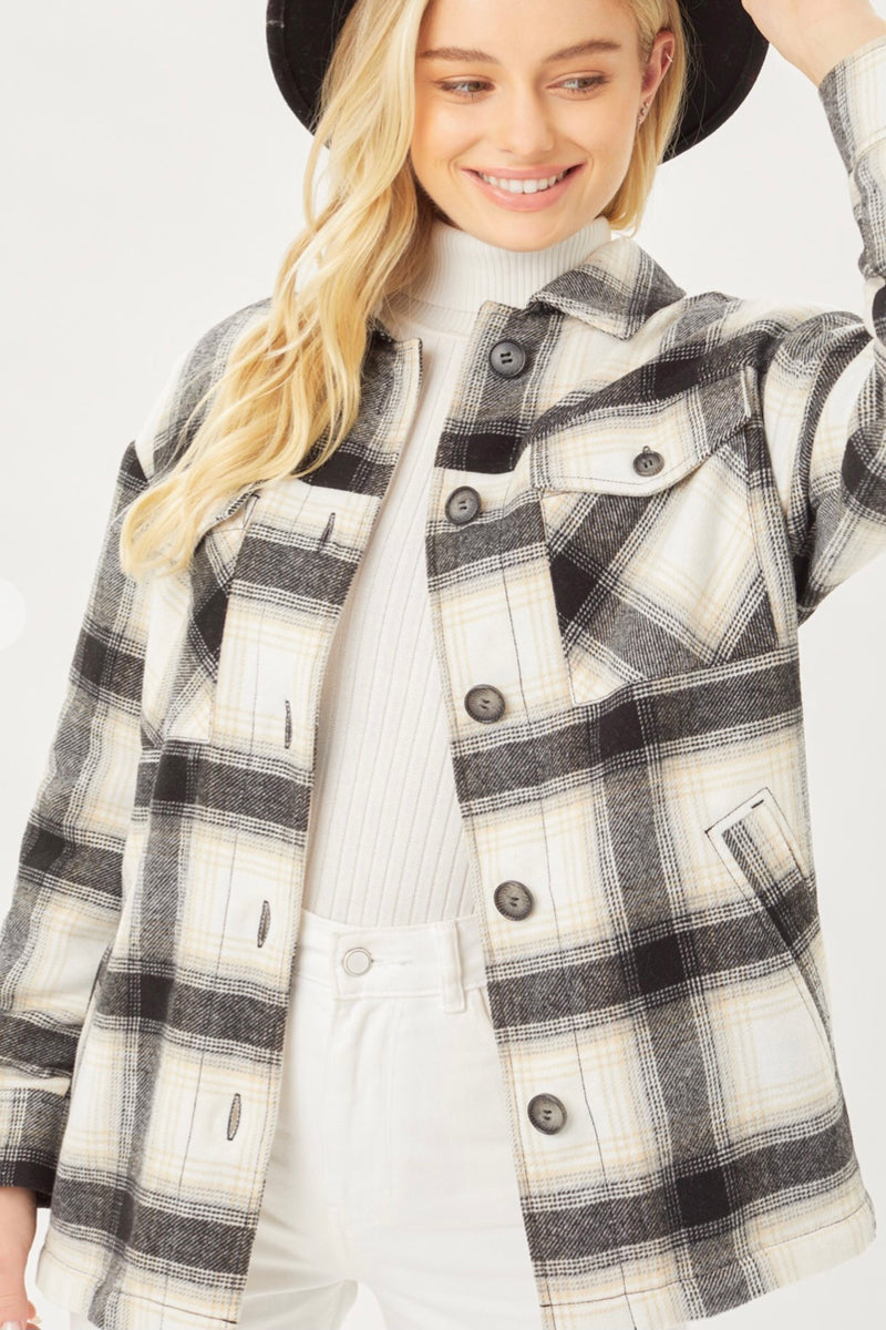 Sherpa Lined Plaid Shacket