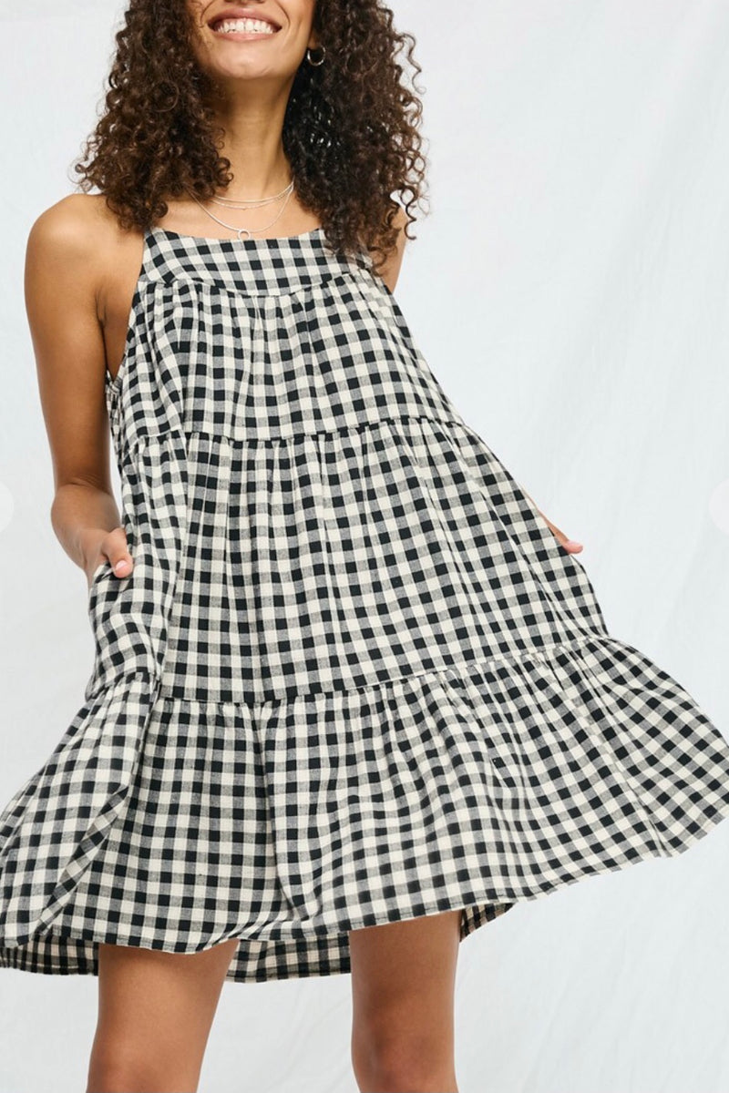 Black gingham 2024 mini dress