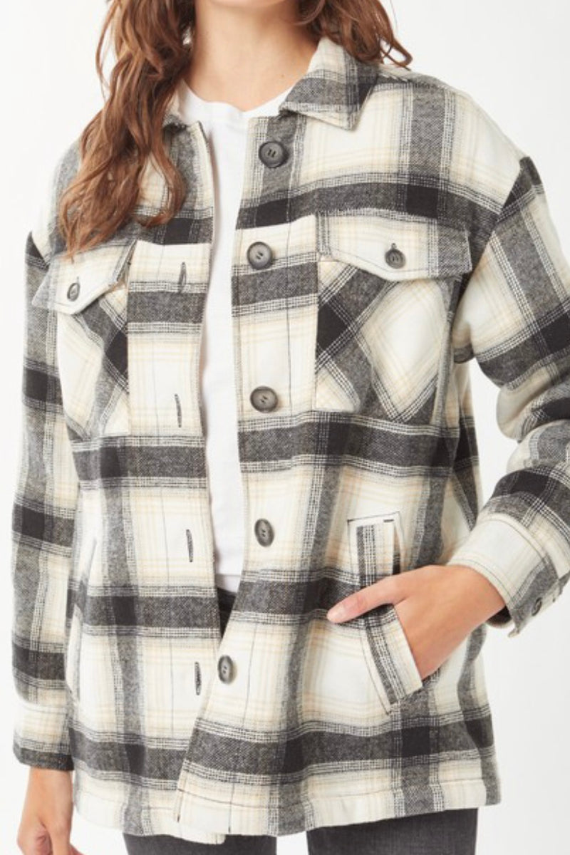 Sherpa Lined Plaid Shacket