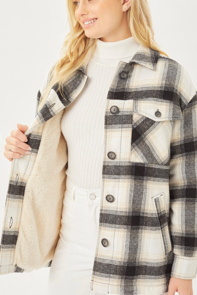 Sherpa Lined Plaid Shacket