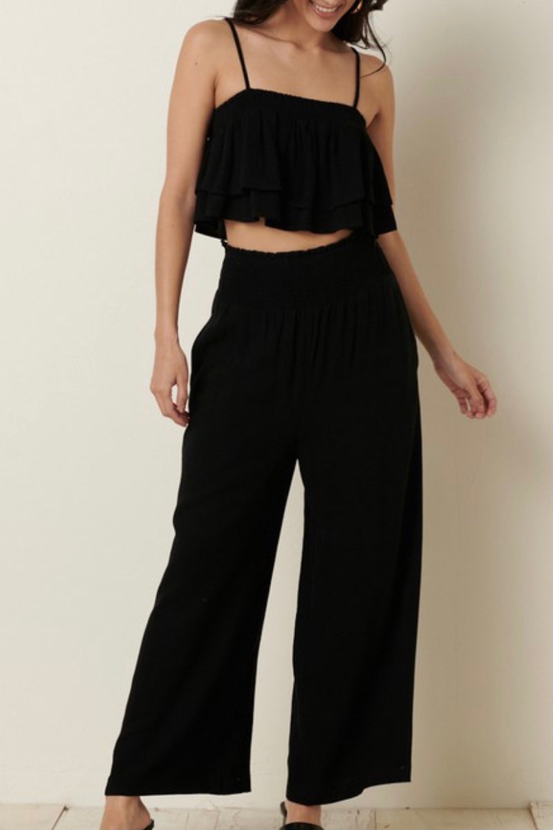 Women's Resort Wear Vacation-Ready 2-Pc Crop Top and Wide Leg