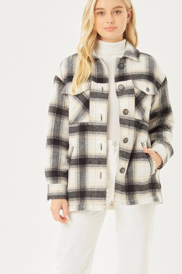 Sherpa Lined Plaid Shacket