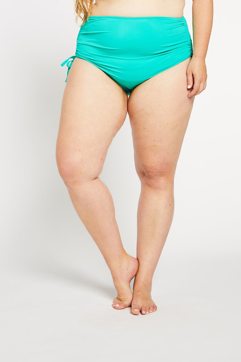 Women Sexy High Waist Ruched Bikini Bottoms Tummy Control Swimsuit