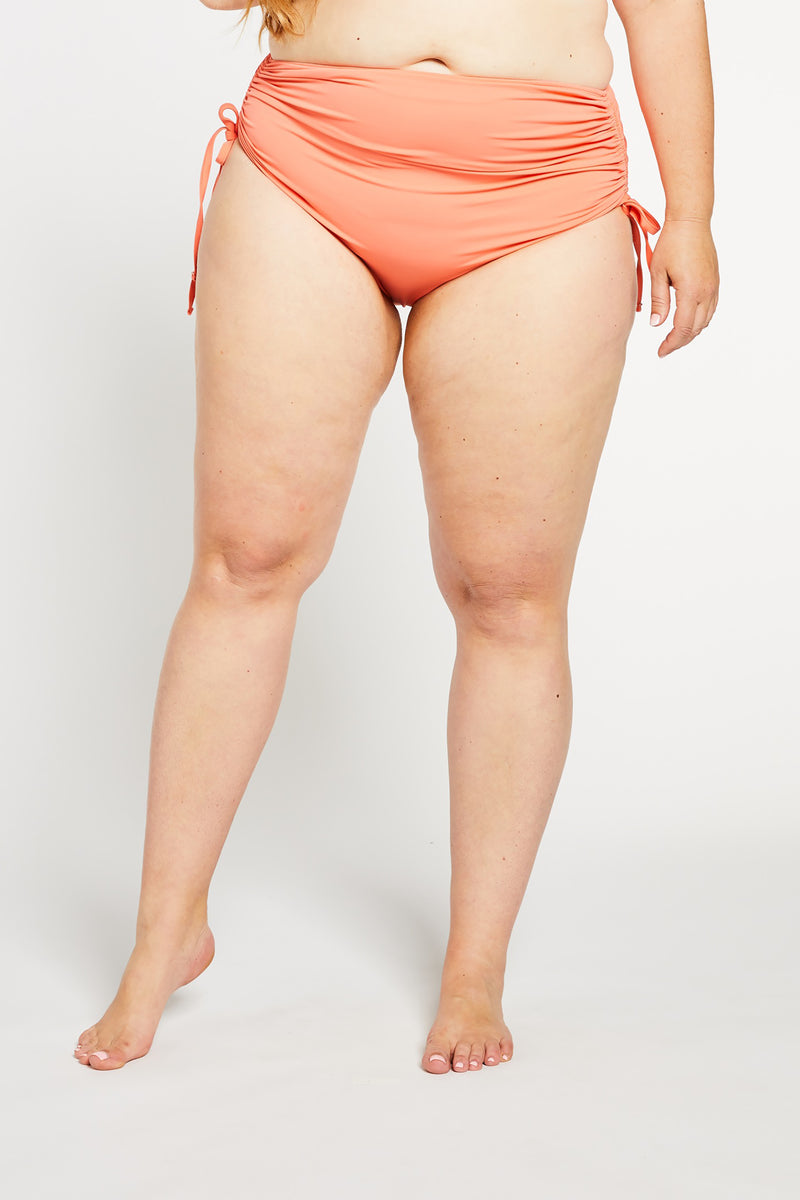 Red Coral Basic Ruched Bottoms